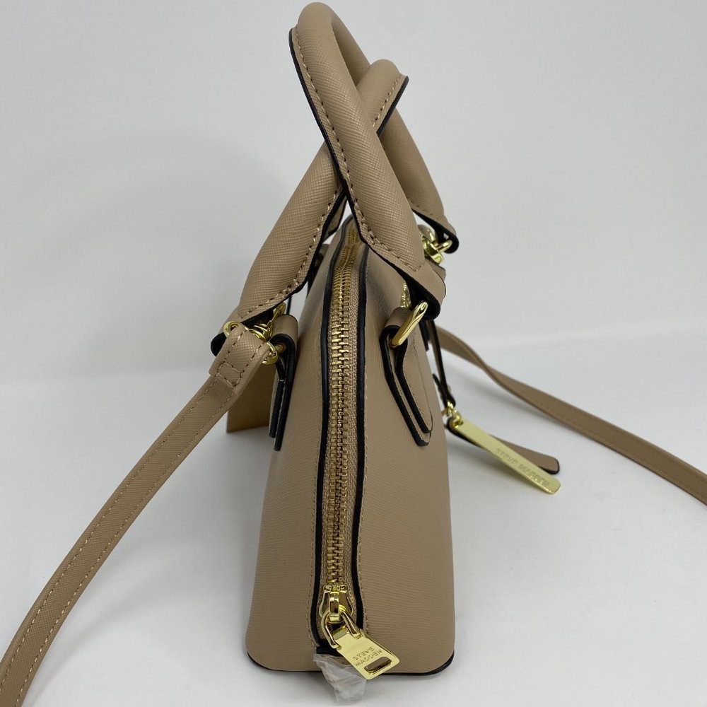 Steve Madden Faith Crossbody Dome Satchel Sand NWT Convertible Bag neutral beige - Picture 7 of 9